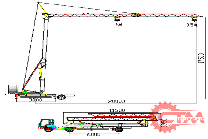Мобильный быстромонтируемый кран Haobai ТК70. Фото 3