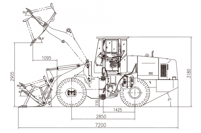 Фронтальный погрузчик TOTA(OOK) XZ636-V рычаги. Фото 2