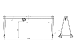 Кран козловой на колесах MHLT10-23H А3 гп 10т пролет 23м высота 8м. Фото 1