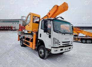 Автовышка Qingling GKS32 на шасси ISUZU 4Х2 дв 151kw кабина Elf высота подъёма 32м гп люльки 200кг колёса 235/75R17.5. Фото 1