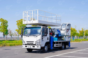 Автовышка на шасси ISUZU 4Х2 дв 96Kw высота подъёма 23м гп корзины 1 тонна. Фото 1