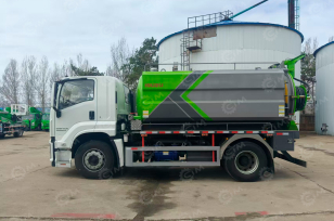 Илосос с размывом (каналопромывочная машина) на шасси ISUZU 4x2 дв. 177kw бочка для сточных вод 10м³, чистой воды 3м³ насос SK-20 ПДУ, мойка, высоконапорный насос Lishen 330, подогрев бака чистой воды. Фото 2