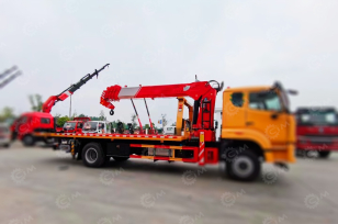 Эвакуатор на шасси ISUZU 4x2 дв 279kw гп 8т кму WANBANG SQS200-6 гп 8т сдвижная платформа, съемные борта, ПДУ. Фото 1