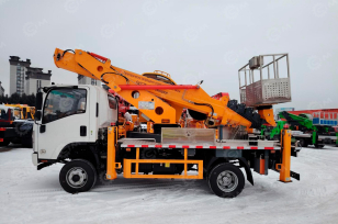 Автовышка Qingling GKS32 на шасси ISUZU 4Х2 дв 151kw кабина Elf высота подъёма 32м гп люльки 200кг колёса 235/75R17.5. Фото 2