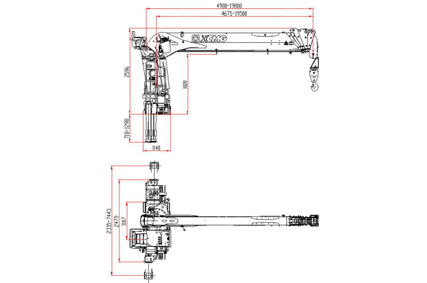Бортовой грузовик ISUZU 6x4 дв 338kw c кму XCMG SQS200-6 гп 8 тонн 6 секции, стрела 19,8м кузов 7000х2450х600. Фото 2