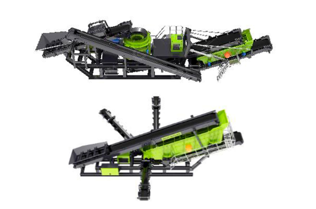 Мобильный дробильный комплекс щековая дробилка Henan PE-900*1200 с грохотом и конусной дробилкой на шасси полуприцепа 220-380 т/ч. Фото 2