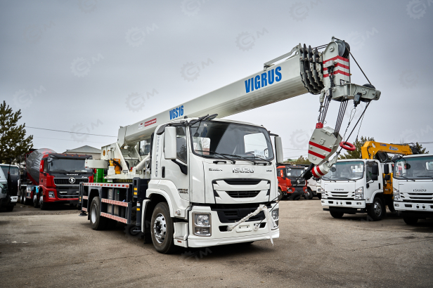 Автокран на шасси ISUZU 4x2 дв151kw крановая установка VIGRUS VGS16 гп 16т., 5 секций, стрела 36,6м управление крановой установкой рычагами. Фото 24