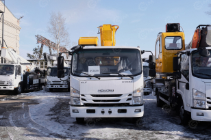 Автовышка VIGRUS GKS30.5 на шасси ISUZU 4Х2 	дв 94kw высота подъёма 30,5м гп корзины 400кг. Фото 2