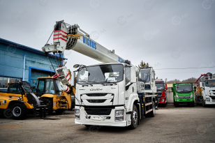 Автокран на шасси ISUZU 4x2 дв151kw крановая установка VIGRUS VGS16 гп 16т., 5 секций, стрела 36,6м управление крановой установкой рычагами. Фото 1