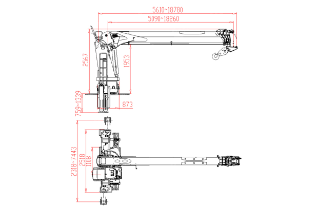 Кран манипулятор (без шасси) XCMG SQS200-5 гп 8т длина стрелы 18,6м. Фото 3
