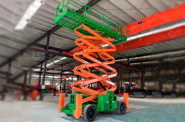 Ножничный самоходный подъемник Mingpai высота подъёма 16м дизельный. Фото 3