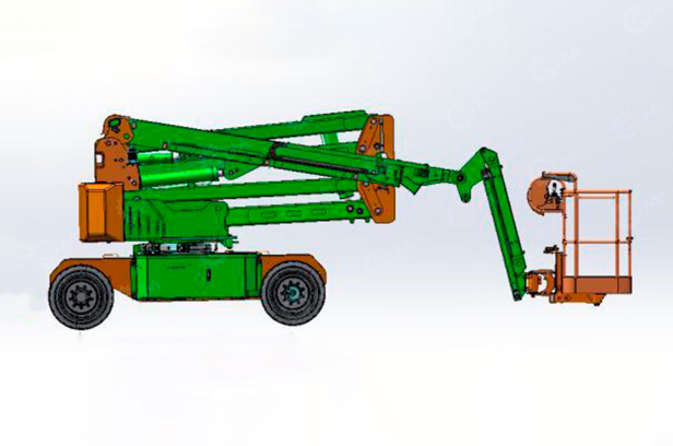 Коленчатый самоходный подъемник Mingpai	высота платформы 22м дизельный. Фото 3