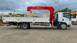 Бортовой грузовик ISUZU 4x2 дв 139kw гп 6т, c КМУ UNIC URV635YK гп 6,3т 5 секций, стрела 13.38м, кузов 6000*2450*600 люлька, спальник. Фото 8