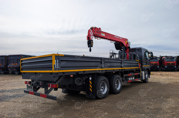 Бортовой грузовик HOWO 6x4 дв 400лс кму КМУ SUNHUNK S1606 (7.1тонн) 6 секций, с приборами безопасности, навес для оператора. Фото 27