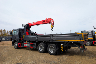 Бортовой грузовик HOWO 6x4 дв 400лс кму КМУ SUNHUNK S1606 (7.1тонн) 6 секций, с приборами безопасности, навес для оператора. Фото 3