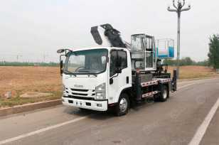 Автовышка WANBANG GKS30 на шасси ISUZU 4Х2 дв 139kw высота подъёма 30м гп корзины 400кг. Фото 1