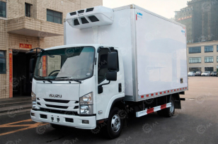 Фургон рефрижератор на шасси ISUZU 4х2 дв 177kw гп 10 тонн фургон 7100х2490х2570 автономная холодильная установка Carrier Citimax C1100 c гидробортом и боковой дверью. Фото 1
