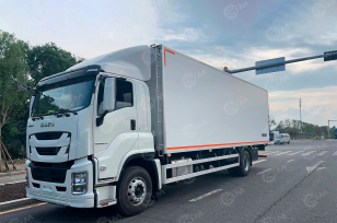 Фургон рефрижератор на шасси ISUZU 4x2 дв 221kw гп 11 тонн (фургон 9600х2430х2500) холодильная установка Thermo King T-1080 камера заднего хода. Фото 1