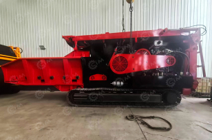 Измельчитель древесины HX1300DYK-1100 на гусеничном ходу, диаметр исходного материала 300мм, производительность 25-30т/ч 50дн. Фото 2