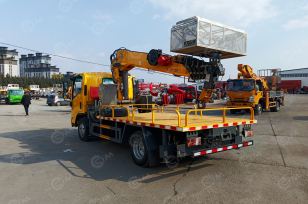 Специальный автомобиль на шасси ISUZU 4x2 дв 96kw платформа с кму гп 5т высота подъема 20м с корзиной. Фото 5