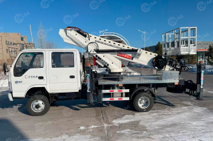 Автовышка WANBANG GKS28 на шасси ISUZU 4Х2 дв 96kw двойная кабина высота подъёма 28м. Фото 1