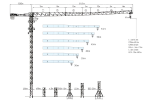 Башенный кран Dahan QTZ125(6015) гп 8т, высота под крюком 20,5м, длина стрелы 30м, гп на конце стрелы 4,7т, на рельсах. Фото 1
