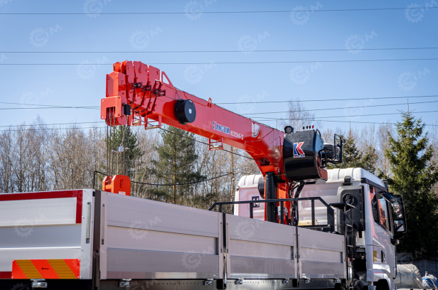 Бортовой грузовик SHACMAN 6x6 Х3000 дв 430 лс кму KS 2056 SM гп 7т кузов 6500х2550х600 сертифицированная корзина. Фото 3