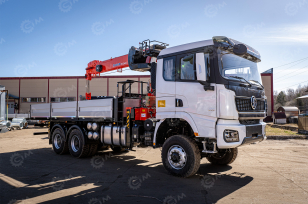 Бортовой грузовик SHACMAN 6x6 Х3000 дв 430 лс кму KS 2056 SM гп 7т кузов 6500х2550х600 сертифицированная корзина. Фото 1
