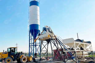 Бетонный завод HZS35 (зимний вариант)с силосом 50т, шнековый конвейер, бункер 3 шт. Фото 3