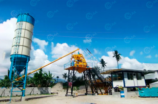 Бетонный завод HZS35 (летний вариант)с силосом 50т, шнековый конвейер, бункер 3 шт. Фото 3