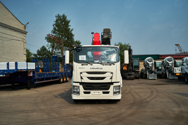 Бортовой грузовик ISUZU 4x2 дв 151kw гп 10 тонн c кму VIGRUS SHS2006 гп 8 тонн 6 секций 20м кузов 6500*2470*550 пульт ДУ. Фото 3