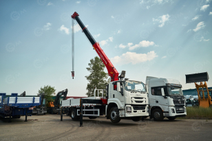 Бортовой грузовик ISUZU 4x2 дв 151kw гп 10 тонн c кму VIGRUS SHS2006 гп 8 тонн 6 секций 20м кузов 6500*2470*550 пульт ДУ. Фото 7