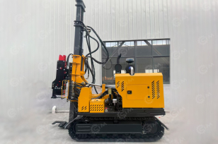 Сваебойная установка (вдавливатель дорожного ограждения) HENGXING HX-R6 с дополнительной рамой для глубины 8м (стальные гусеницы). Фото 1