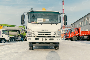 Бортовой грузовик ISUZU 4x2 дв 139kw гп 6 тонн c кму VIGRUS SHS1254 гп 5т 4 секции стрела 12,8м кузов 6200х2400х550 колёса 8.25R20 спальник задние аутригеры. Фото 1