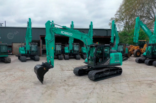 Экскаватор гусеничный KOBELCO SK130-11 с отвалом и гидромолотом, гидровращатель, двухпоточная гидролиния. Фото 3