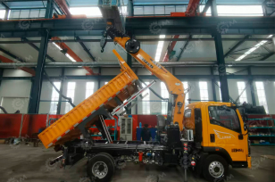 Бортовой грузовик ISUZU 4x2 самосвальный кузов дв 97kw KV600 гп 3,5т с кму гп 3,5т 6 секций высота подъема 17м с люлькой с лебедкой, инструментальный ящик, 8 петель в кузове. Фото 1