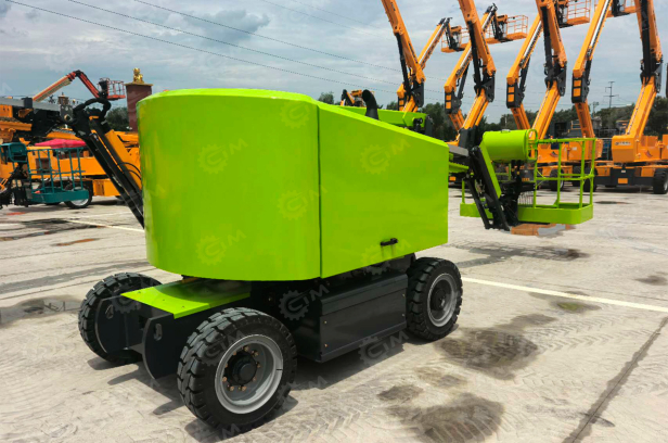 Коленчатый самоходный подъемник Jiubang	высота платформы 14м дизельный, гп платформы 300кг. Фото 6