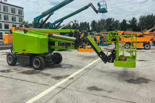 Коленчатый самоходный подъемник Jiubang	высота платформы 14м дизельный, гп платформы 300кг. Фото 1