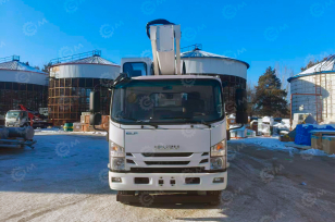 Бортовой грузовик ISUZU 4x4 самосвальный кузов дв 139kw гп 3,5т с кму 6 секций высота подъема 17м с люлькой с лебедкой, кузов 6200х2450х550. Фото 2