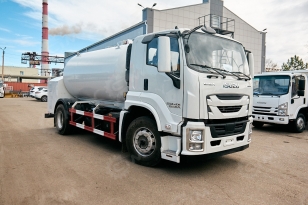 Газовоз на шасси ISUZU 4х2 дв 151kw цистерна 10м3 для перевозки сжиженного газа (газовоз 10м3) насос, счетчик, заправочный пистолет, шланг 40м, механический расходомер. Фото 1