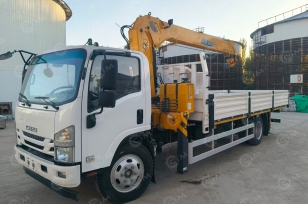 Бортовой грузовик ISUZU 4x4 дв 139kw гп 6т, c КМУ XCMG MSQS157 гп 6,3т 4 секции 13м кузов 5800х2450х550 колеса 8.25R20 16PR люлька, отдельные насосы для бура и для кму. Фото 1