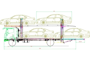 Автовоз на 4 машины на шасси ISUZU 4х2 дв 151Kw (со спальным местом)  (общая масса до 12т) с фаркопом. Фото 5