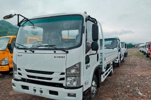 Бортовой грузовик ISUZU 4x2 дв 103kw кузов 4100х2300х380 с навесной газонокосилкой и воздуходувным устройством для уборки листьев и снега. Фото 1