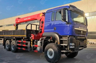 Бортовой грузовик HOWO 6x6 дв 480лс кму КМУ SUNHUNK S3005 гп 12т. Фото 2