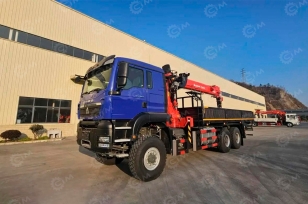 Бортовой грузовик HOWO 6x6 дв 480лс кму КМУ SUNHUNK S3005 гп 12т. Фото 1