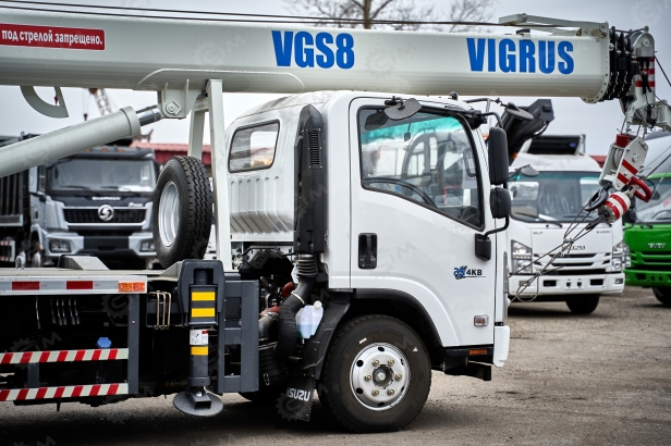 Автокран на шасси ISUZU 4x4 дв 94kw крановая установка VIGRUS VGS8 гп 8т., 5 секций, стрела 26м. Фото 29