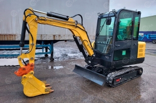 Мини-экскаватор RIPPA R350 с поворотной стрелой, дв Kubota V1505, 4 цилиндра с быстросъемом, двухканальный контур, дополнительная гидролиния. Фото 1