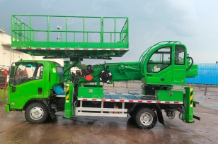 Автовышка на шасси WANBANG ISUZU 4Х2 дв 101 Kw высота подъема 20м гп корзины 400кг заднее расположение подъемника. Фото 4