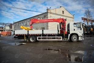 Бортовой грузовик ISUZU 4x2 дв 151kw гп 10 тонн c кму VIGRUS SHS2505 гп 10 тонн 5 секций 17.3м кузов 6500*2470*550 ПДУ люлька. Фото 3