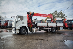 Бортовой грузовик ISUZU 4x2 дв 151kw гп 10 тонн c кму VIGRUS SHS2505 гп 10 тонн 5 секций 17.3м кузов 6500*2470*550 ПДУ люлька. Фото 34